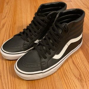 Black high top vans size 6